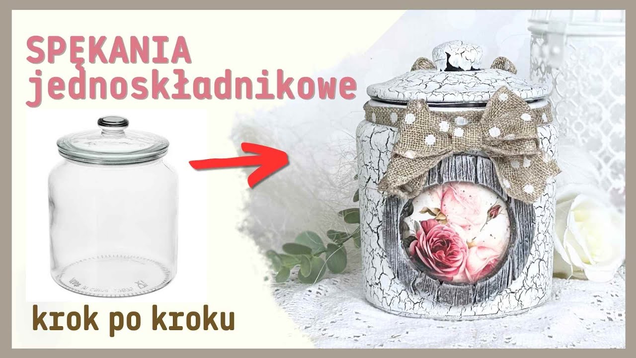 Słoik decoupage ze spękaniami jednoskładnikowymi No. 1032