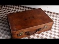 アンティーク　トランク/スーツケース/レザー/L.B CROUT社/イギリス　B12