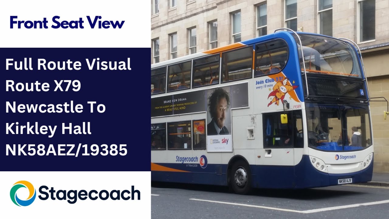 Full Route Visual | Stagecoach NE Bus Route X79 - Newcastle to Kirkley Hall + Return | NK58AEZ/19385