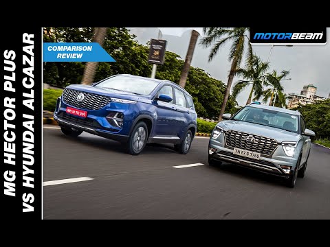Hyundai Alcazar vs MG Hector Plus Comparison Review - Kaunsi Kharide? | MotorBeam हिंदी