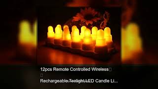 12pcs Remote Controlled Wireless Rechargeable Tealight LED Candle Light Flameless Lamp Wedding