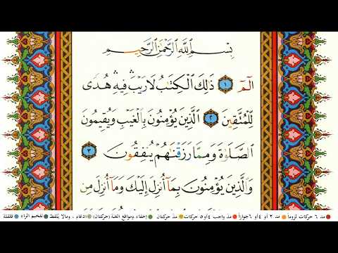 سعد الغامدي الجزء الاول كامل ومكتوب مع احكام التجويد ومعاني الكلمات