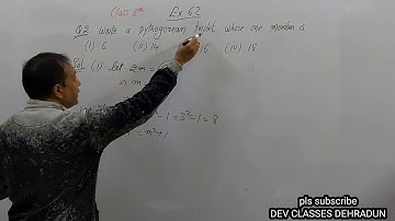 8th.. Ex. 6.2 Q. No. 2. Write a pythagorean triplet whose one member is (i)6 (ii)14 (iii)16 (iv)18