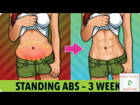 FLAT BELLY IN 3 WEEKS  BEST STANDING ABS WORKOUT TO LOSE BELLY FAT/ბრტყელი მუცელი 3 კვირაში  საუკე