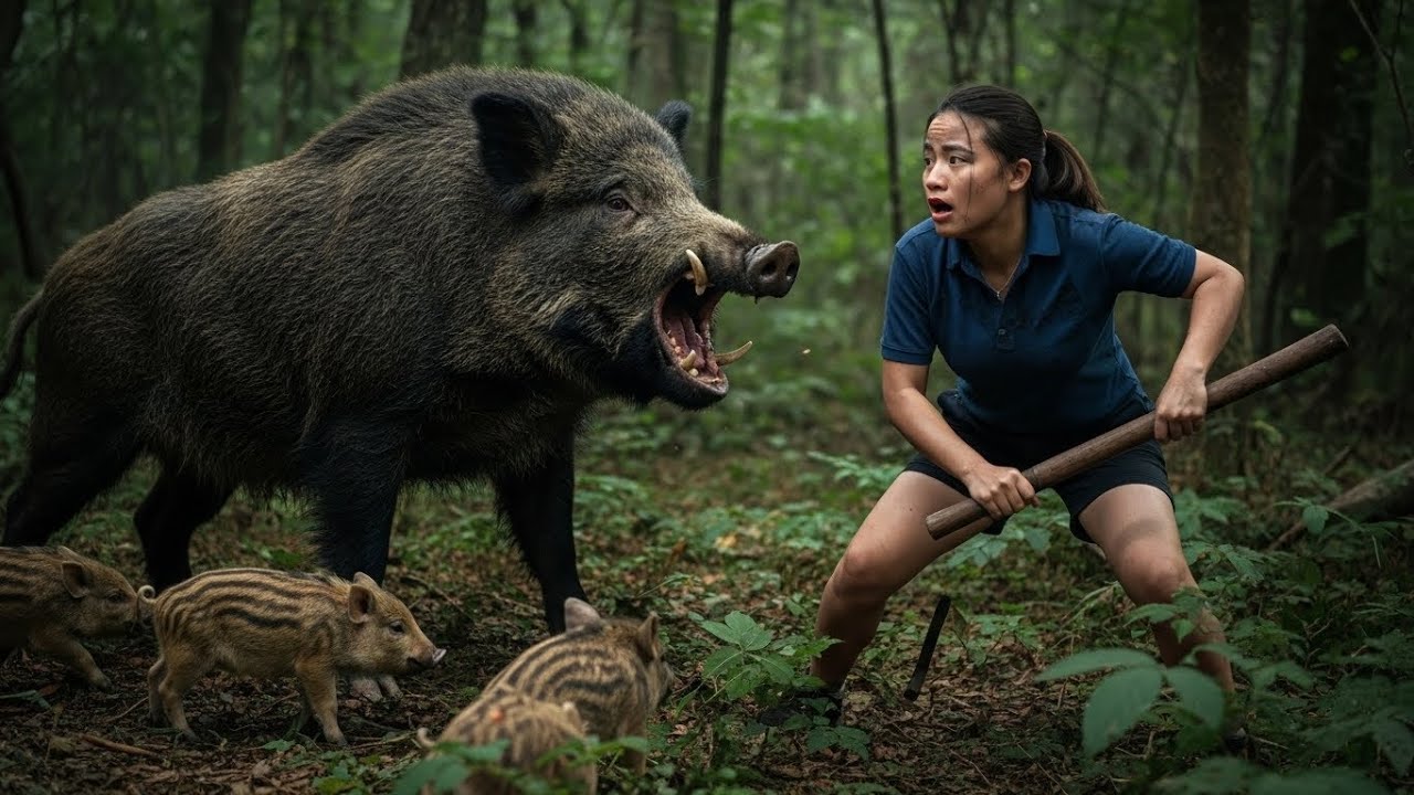 Surviving 300 Days of Wild Boars Attacks | Mastering Wild Boar Trapping Skills in a Dangerous Forest