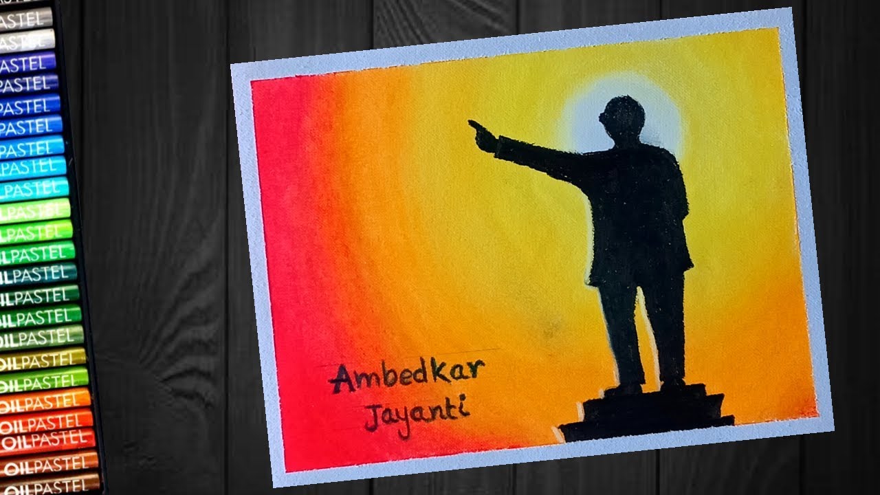 How to draw Dr. Ambedkar | Ambedkar jayanti drawing with oil ...