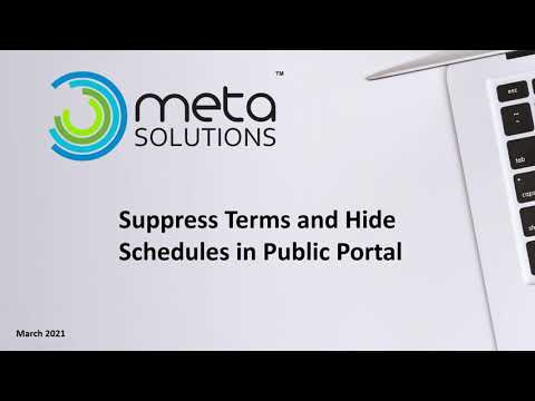 Suppress Terms and Hide Schedules in Public Portal