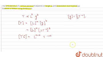 The time period `T` of a simple pendulum depends on length `L` and acceleration due to gravity