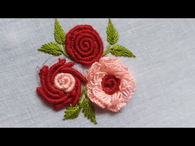 🌹 DIY 3D Brazilian Rose Flower Embroidery #trending #embroidery