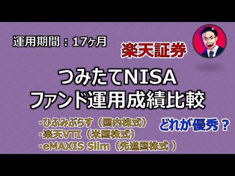 【投資信託結果比較】つみたてNISA／ひふみプラス／楽天VTI／eMAXIS Slim／毎月積立／楽天証券／運用17ヶ月