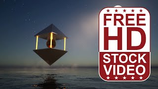 Free Stock Videos - pyramid structure elevating above sea on night sky with moon 3D animation screenshot 5