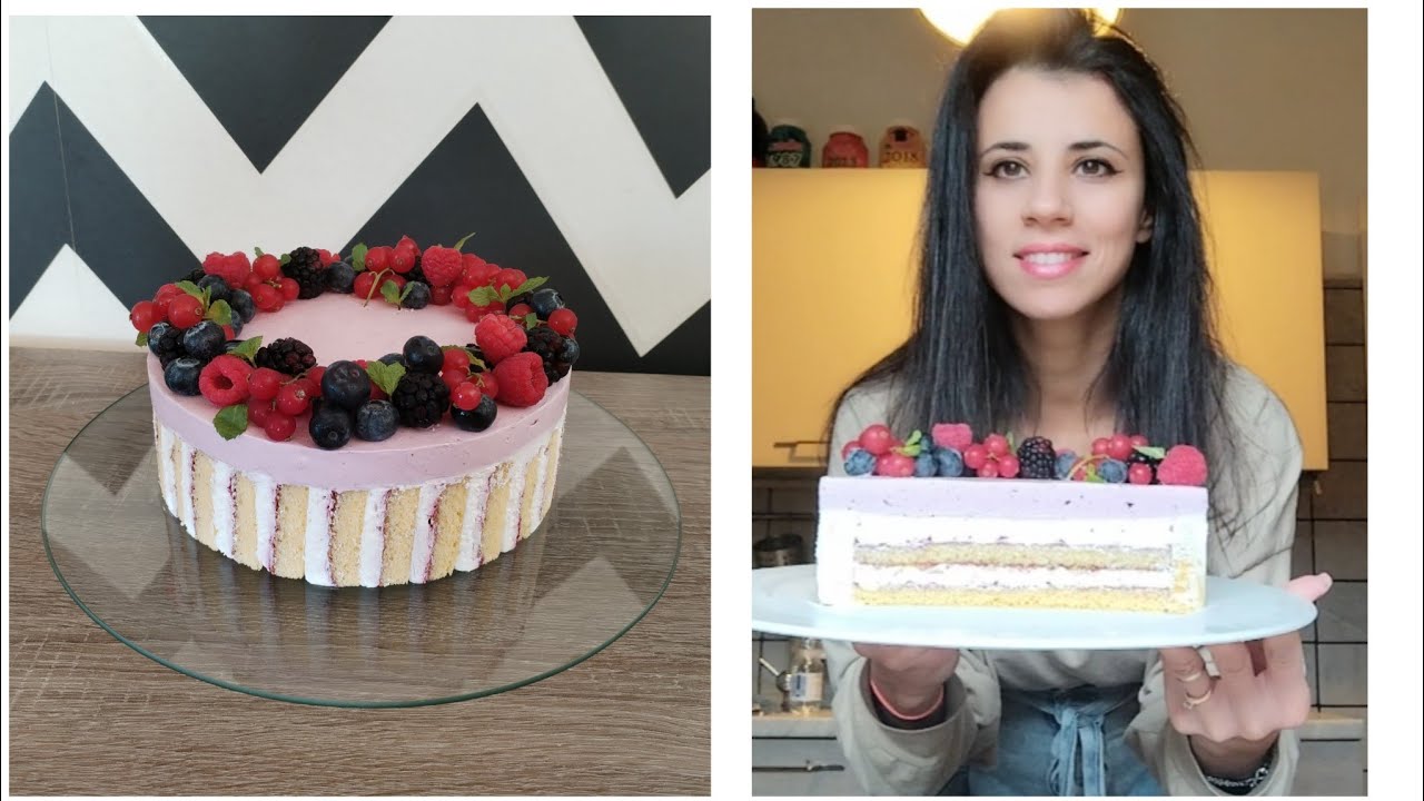 TORTA CON GANACHE AL CIOCCOLATO BIANCO E FRUTTI DI BOSCO