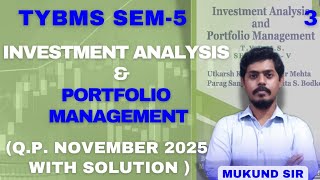 IAPM Q.P. With Solution l Q.5 (a/b) l Sharpe &amp; Tenyor l CAMP l TYBMS SEM 5 l Mukund Sir