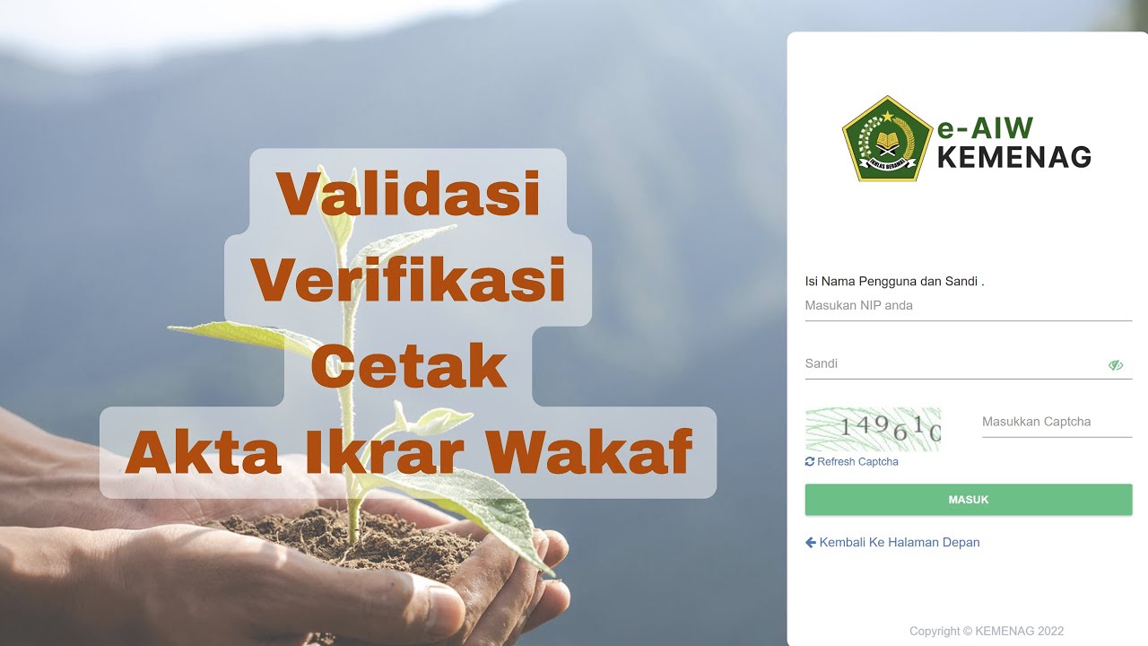 Validasi, Verifikasi, dan Cetak Akta Ikrar Wakaf - Tanah Wakaf (SIWAK)