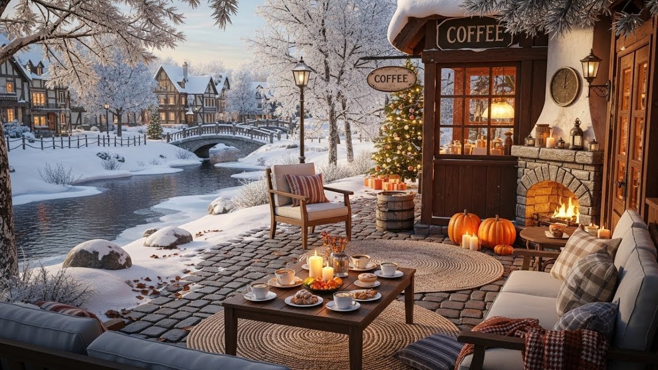 Smooth Morning Jazz Music ❄ Cozy Winter Coffee Shop Ambience for Productive Work