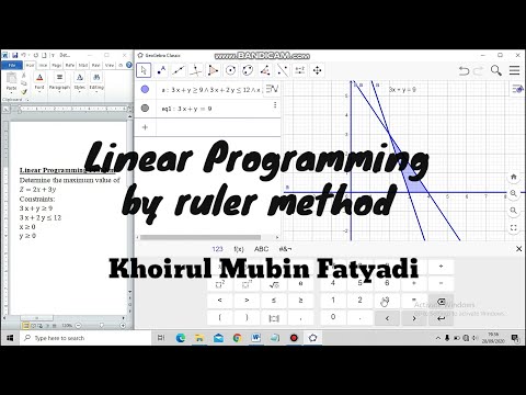 Linear Programming || Ruler Method || GeoGebra || By Khoirul Mubin Fatyadi