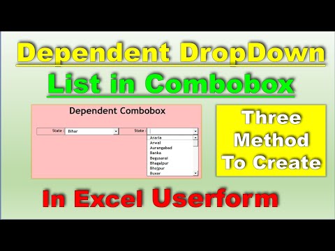 Create Dependent Combo Boxes in Userform | Three Method to Create Dependent Dropdown in Combox