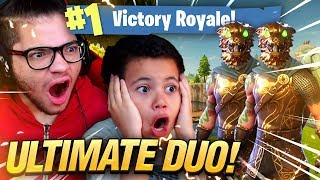 *NEW* SKIN IS INSANE! ULTIMATE DUO! 9 YEAR OLD BROTHER AND MINDOFREZ! Fortnite: Battle Royale WIN!