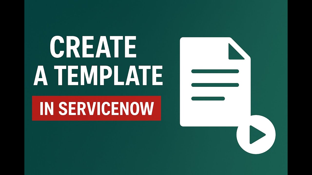Servicenow Insert Template Script Create a template in ServiceNow - YouTube