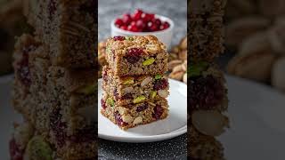 Cranberry Pistachio Oat Bars Easy Healthy Snack & Energy Bar
