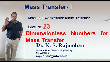 Lecture 23 Dimensional Analysis and  Sherwood Number
