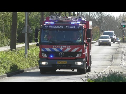 Brandweer en Politie met Spoed naar een Woningbrand aan de Boeierstraat in Purmerend