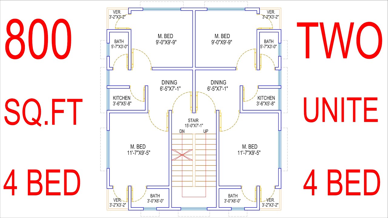 HOUSE PLAN DESIGN EP 143 800 SQUARE FEET TWO UNIT HOUSE PLAN 
