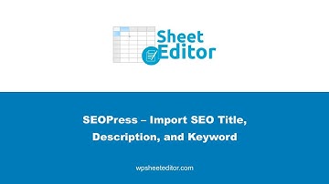SEOPress – Import SEO Title, Description, Keyword