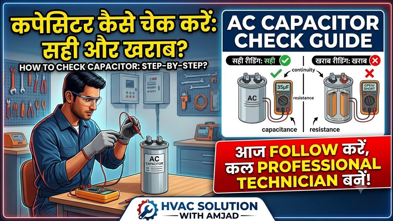 how to check capacitor in hindi - urdu - YouTube