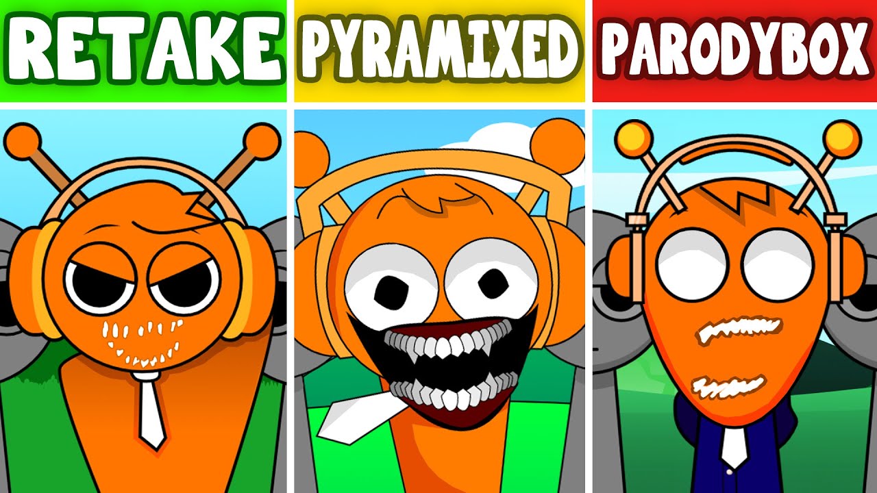 Incredibox Sprunki Pyramixed Vs. Retake Vs. Parodybox All JUMPSCARES Compilation | NORMAL VS. HORROR