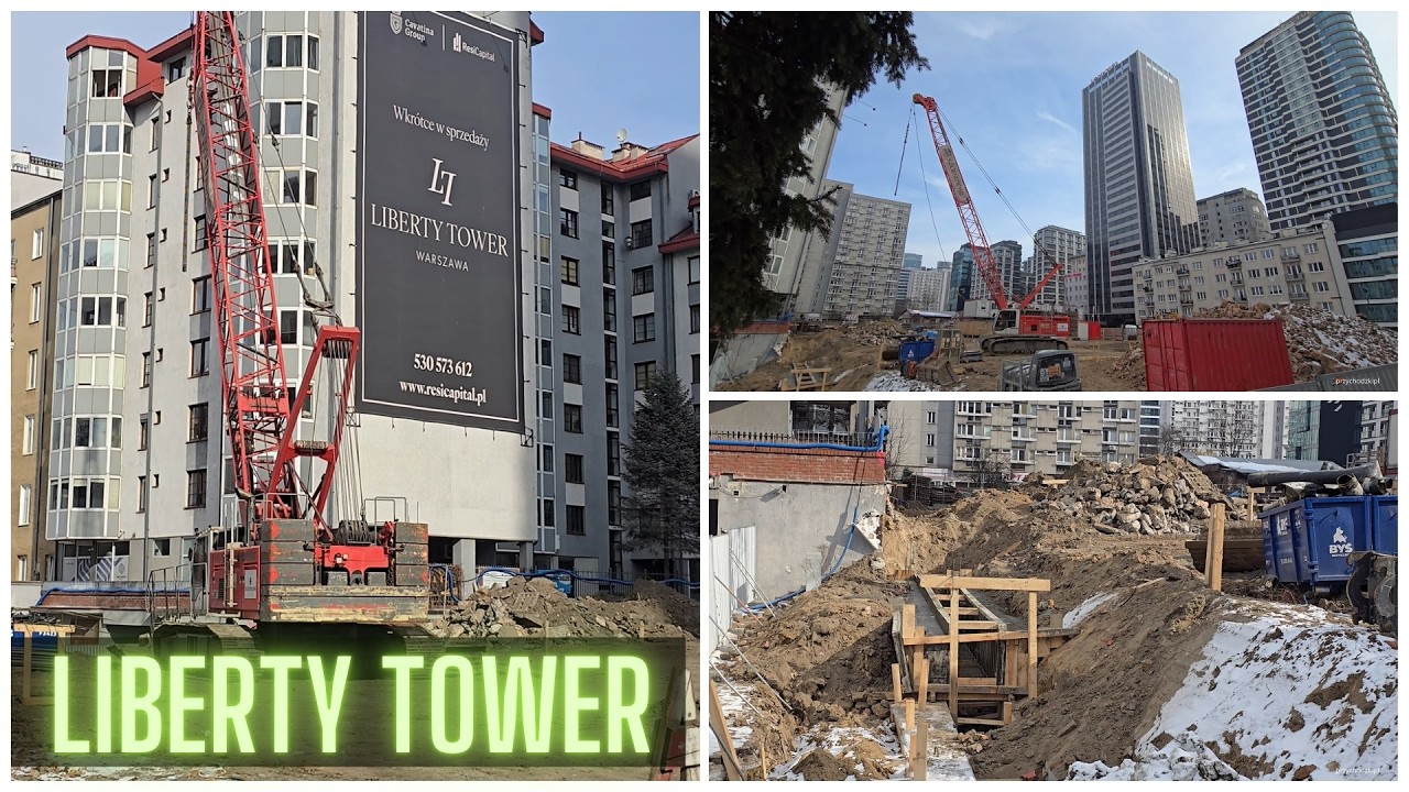 Warszawa Budowa wieżowca Liberty Tower (Residence) / Liberty Residence skyscraper 21.02.2026