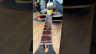 Rosewood Neck gets New Frets! #guitar #restoration #repair #asmr #guitarist #luthier #repairing