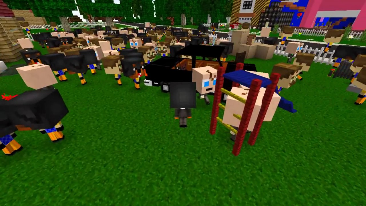 Minecraft CHOP CHOP   BOSS BABY and HELLO NEIGHBOUR GET CHOPPED UP   Donut the Dog Minecraft Rolepla