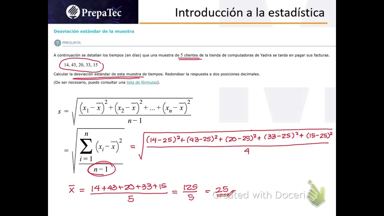 Desviación estándar de la muestra ALEKS - YouTube