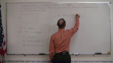 1.Algebra   Word Problems׃ Geometric Shapes׃ Rectangles (1 of 3)