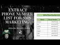 How To Extract Phone Number List For SMS Marketing - 100% Working