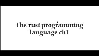rust book ch1