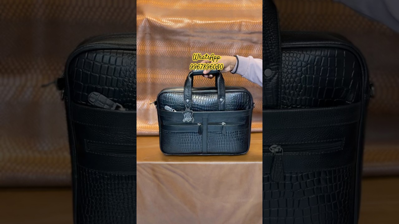 Latest black Office Leather Bags for Men | Premium 15 inch Laptop Case & Carrier Files & essential