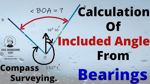 How to calculate the included angle from bearing | Compass Surveying | traverse surveying