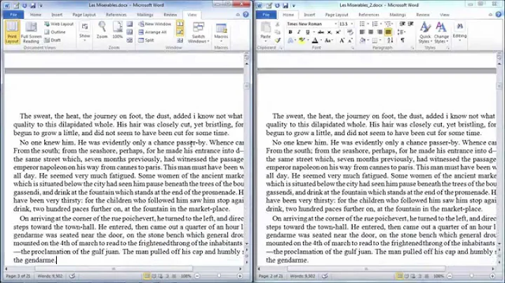 View Two Documents Side-by-Side in Word