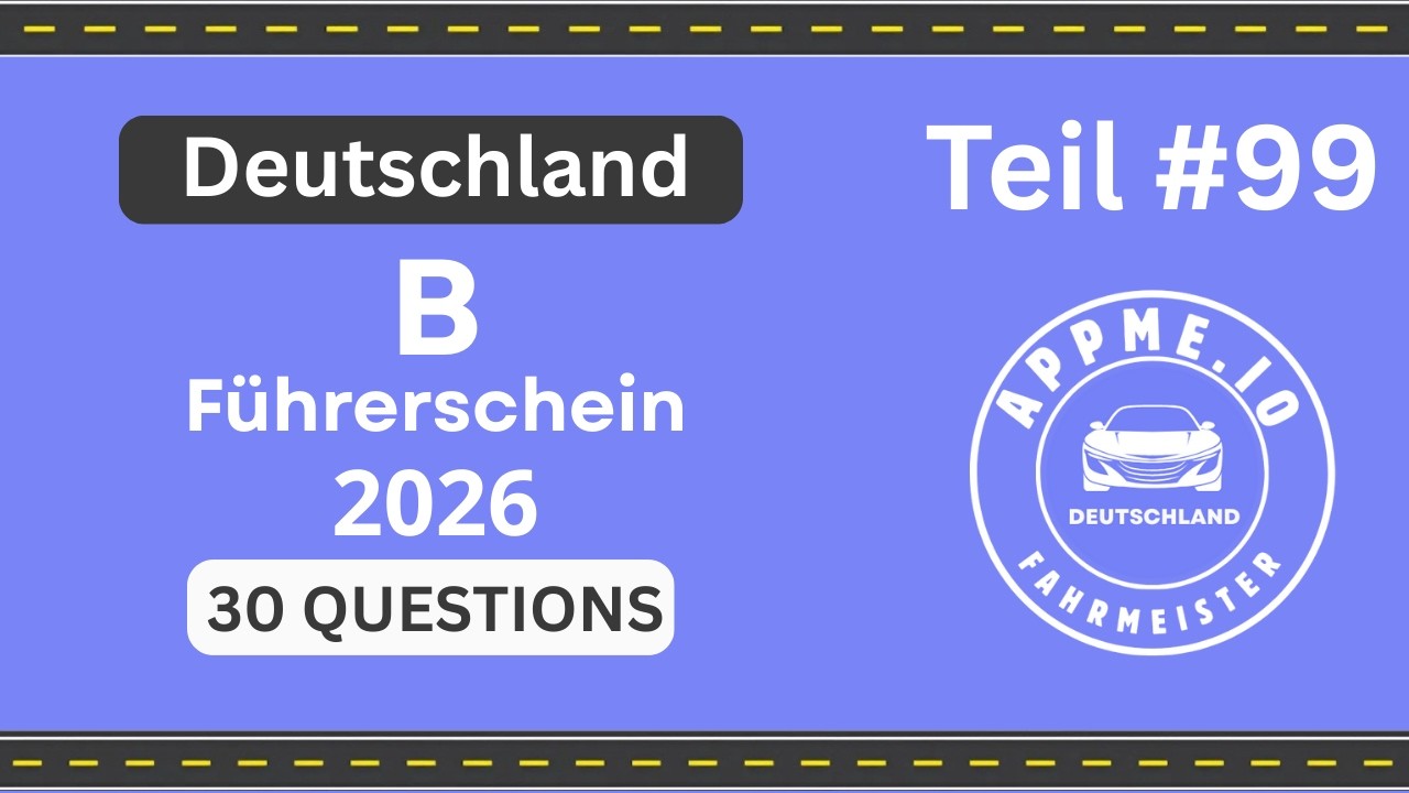 Führerschein Theorie Test 2026 | 30 ECHTE Klasse B Fragen