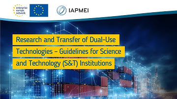 Webinar: Research & Transfer of Dual-Use Technologies – Guidelines for S&T Institutions