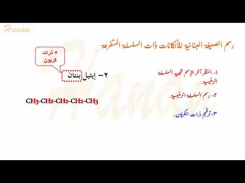 رسم الصيغة البنائية للألكانات المتفرعة