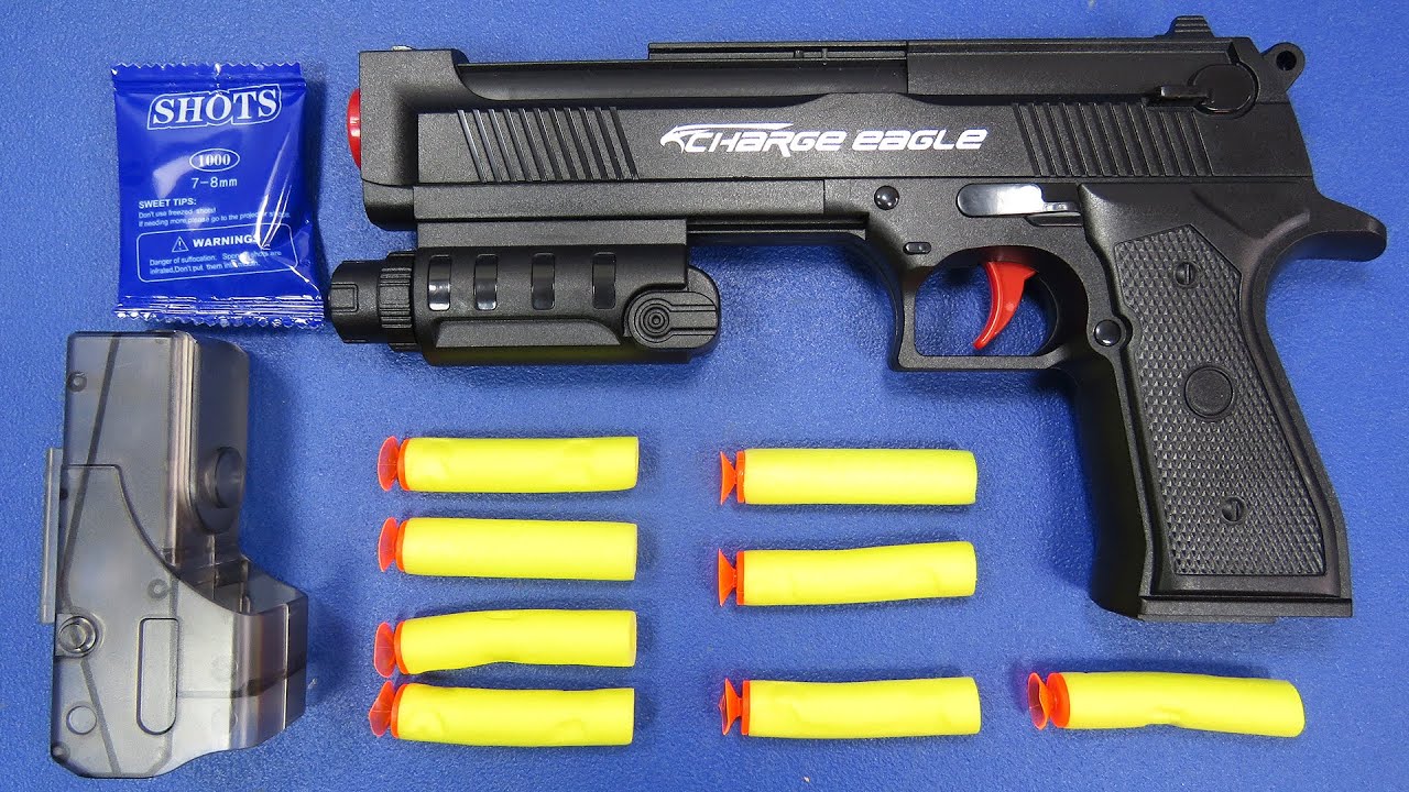 Pistola a Balines de Juguete mas Pistola Nerf Eléctrica con Muchas Balas de  Espuma