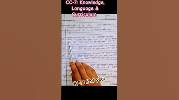CC-7: KNOWLEDGE,LANGUAGE & CURRICULUM | B.ED 2ND year ki file | #bedpracticalfile#file#file#bed#ccsu