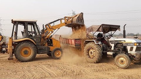 Eicher 380 Tractor With Fully Loaded Trolley By Jcb 3dx | Jcb Ki Khudai | All about Tractors and Jcb