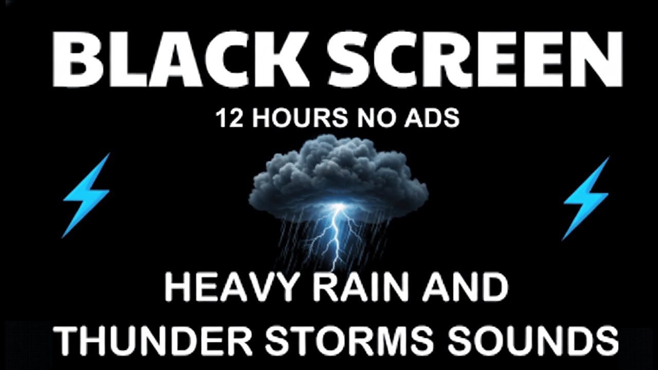 🔴 Heavy Rain and Thunder Sounds for Sleeping - Black Screen | Sleep Soundscape for Relaxation & Calm