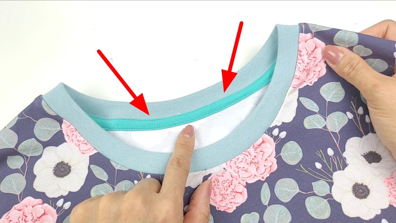 ️ This way I sew stretchy neckline with seam cover Sewing Tips and