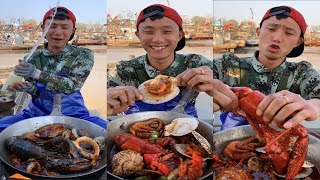 Fisherman Dagang Eats Scallops, Lobster, Conch, Octopus, Crab, Mantis Shrimp