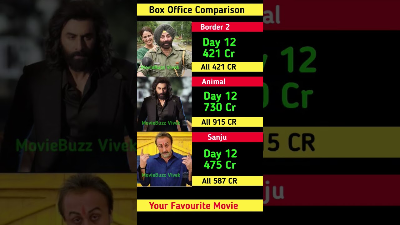 Border 2 Box Office Collection | Sunny Deol,Ranbir Kapoor | Animal 12th Day Collection Worldwide